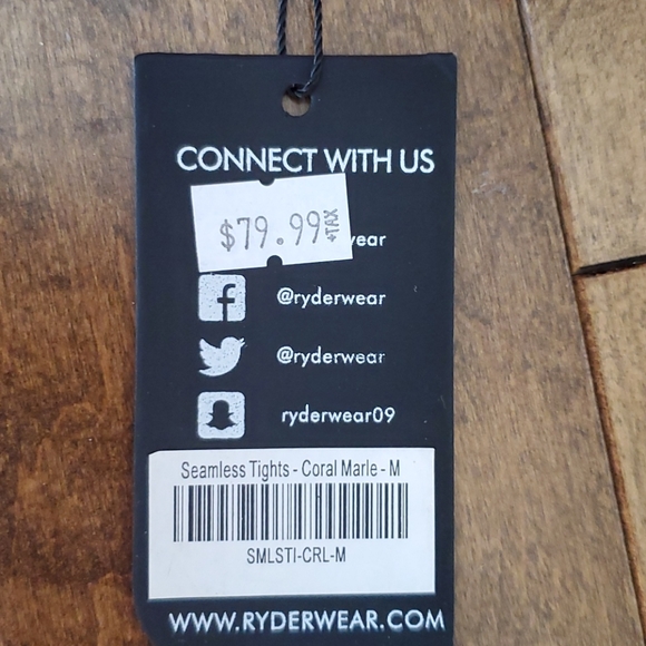 NWT Ryderwear Seamless Tights Coral/ Pink - Picture 5 of 5